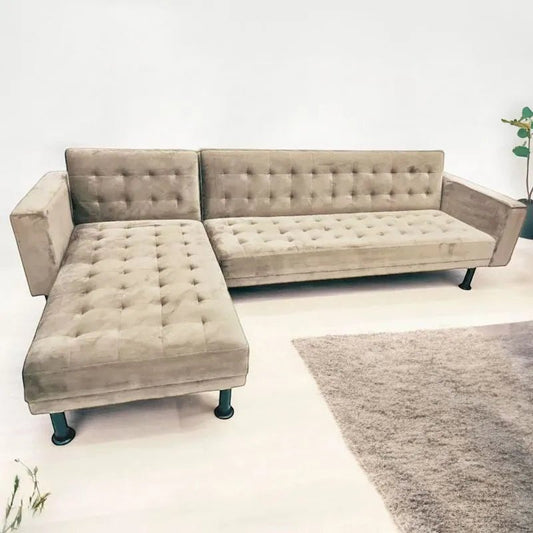 Sofacama Elements FurnitureTipo L - Patas De Metal - Beige - Elements Furniture - Titan.com.pa - 2150109512725