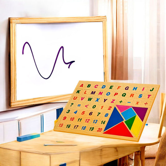 Tablero Alfa Educativo - Letras, Números y Figuras - Alfa - Titan.com.pa - 7593980038475