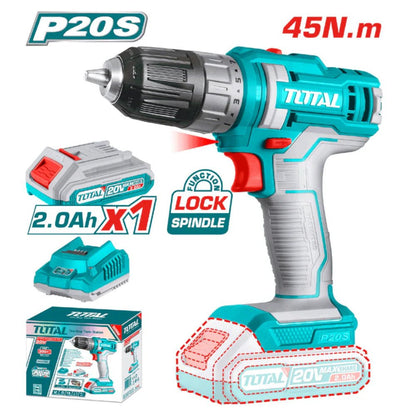 Taladro Drill Inalámbrico Total / 20V De 3/8" / 45Nm 0 - 1500Rpm - Total - Titan.com.pa - 6976057334679
