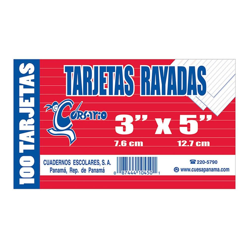 Tarjetas Rayadas Corsario 3" x 5"