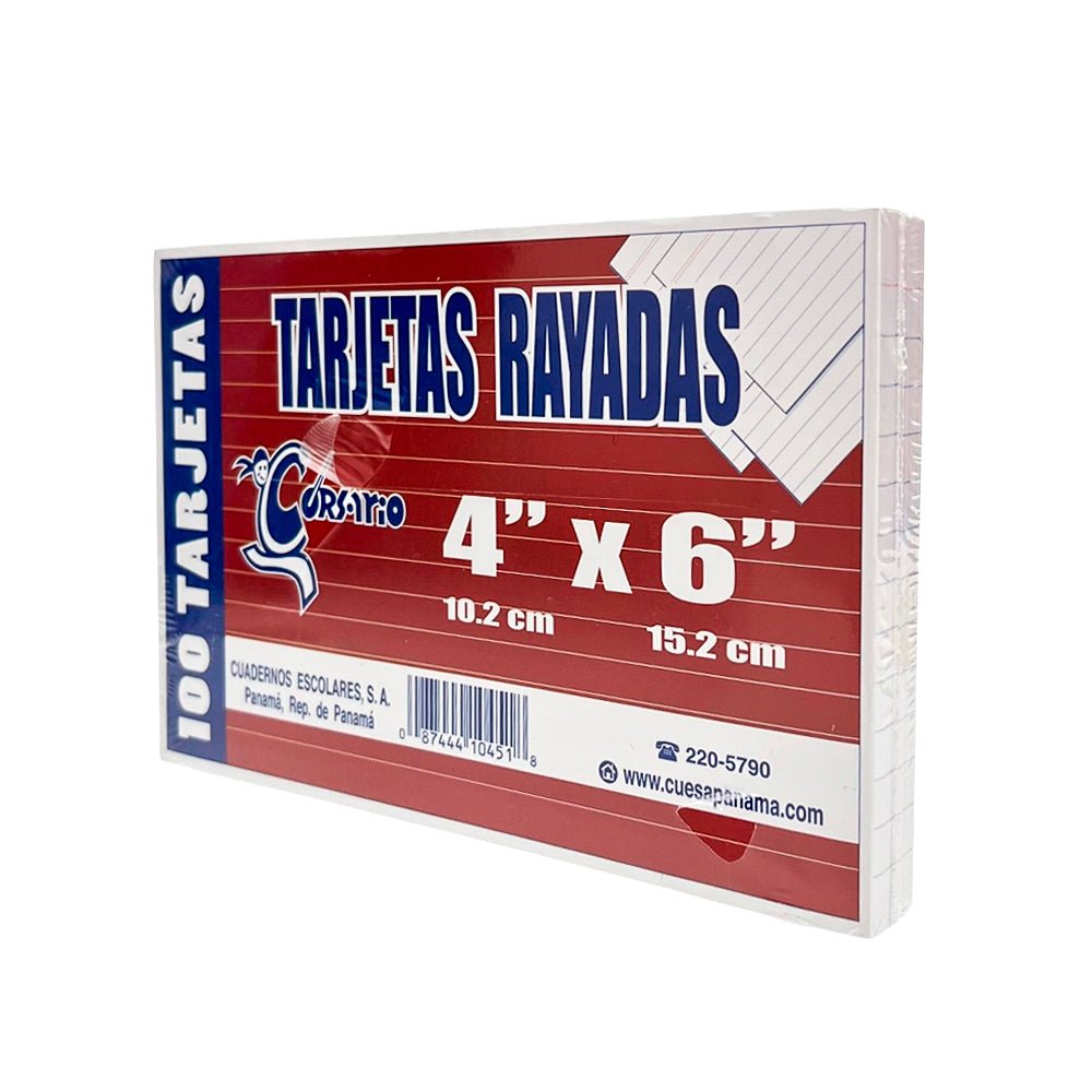 Tarjetas Rayadas Corsario / 4 x 6 - Blancas - Corsario - Titan.com.pa - 087444104518