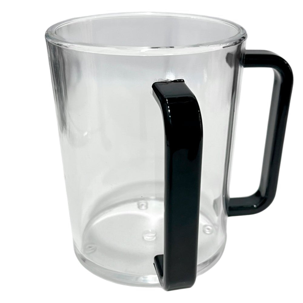 Taza Acrílica Multiusos Lillian de 26 Onzas clara de asas negras. En el Titán Panamá.