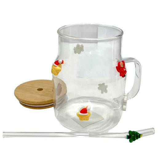 Taza Con Carrizo De Vidrio Transparente 13 X 9 CM Surtido - Christmas Elegance