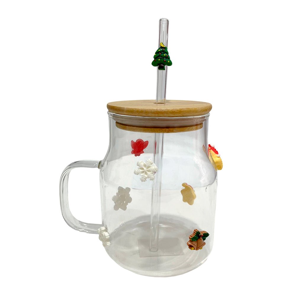 Taza Con Carrizo De Vidrio Transparente 13 X 9 CM Surtido - Christmas Elegance