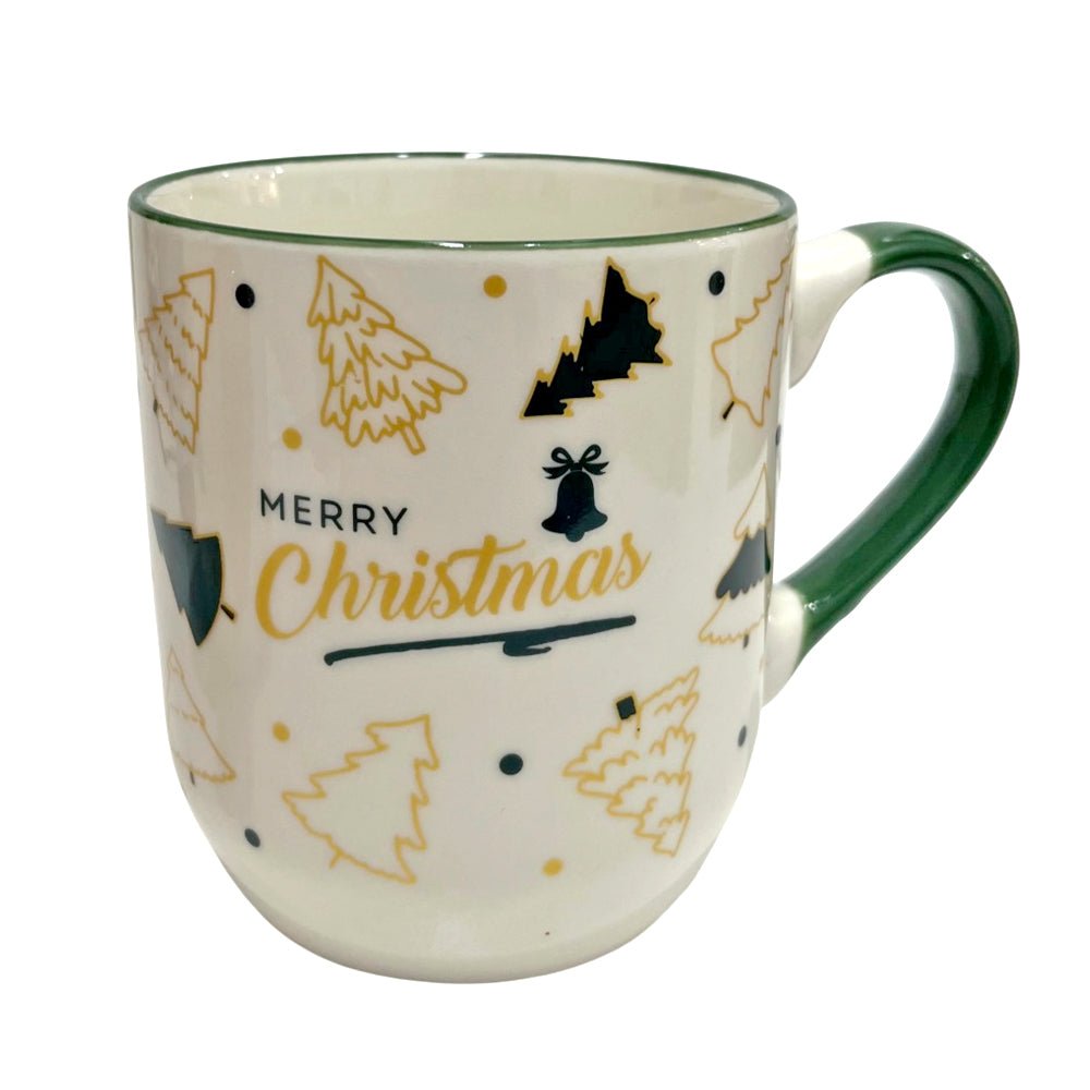 Taza de cerámica Christmas Elegance con diseño navideño surtido.