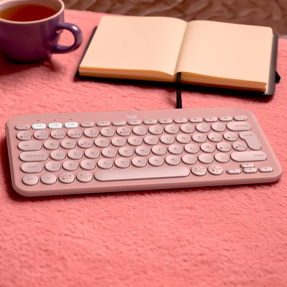 Teclado Logitech Pebble Keys 2 K380 - Rosado - Logitech - Titan.com.pa - 097855186379