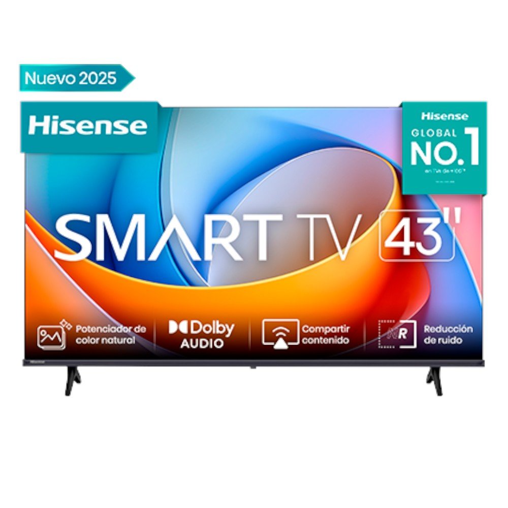 Smart TV Hisense de 43 pulg con fluidez de imagen y sonido envolvente. En electrónica del Titán Panamá.