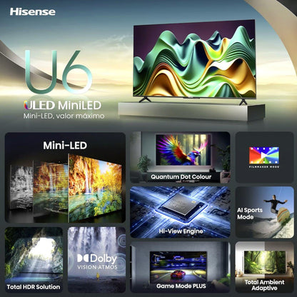 Televisor Hisense 55" ULED MiniLED 4K / Google TV / 55U6N - Hisense - Titan.com.pa - 6942351407296