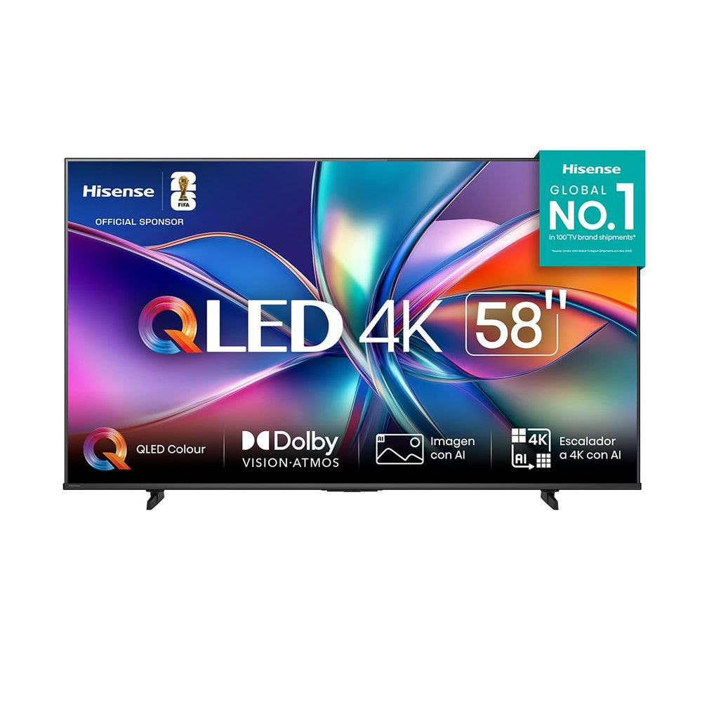Televisor Hisense QLED 58" Pulgadas 4K Q6QV Negro - HISENSE - 11172982