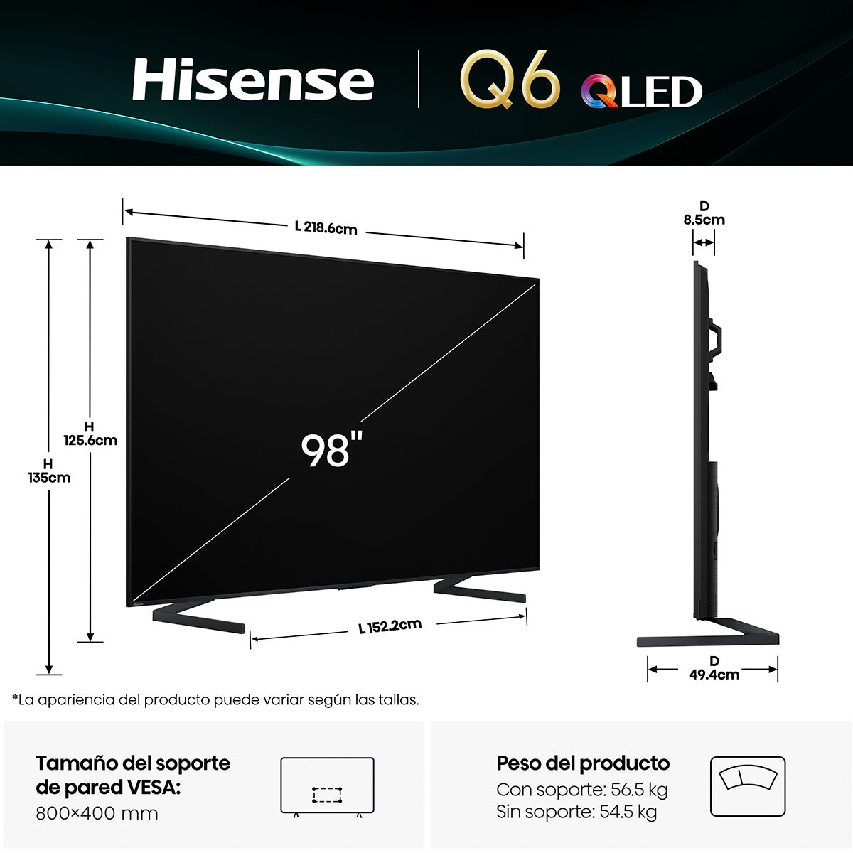 Televisor Hisense 98" / QLED / Google TV - Hisense - Titan.com.pa - 6942351424507