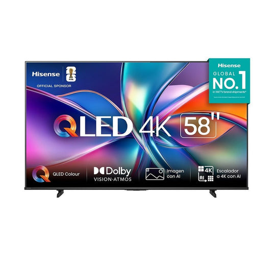 Televisor Hisense QLED 58" Pulgadas 4K Q6QV Negro - HISENSE - 11172982