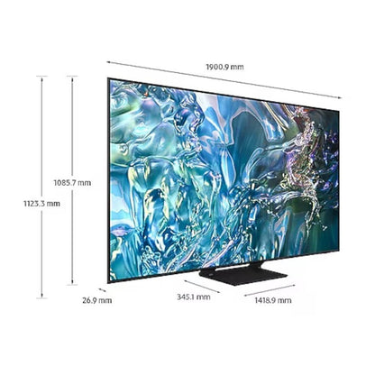 Televisor Samsung 85 pulg QLED 4K con colores reales, sonido envolvente y funciones inteligentes en la comodidad de tu hogar. Electrónica Titán Panamá.