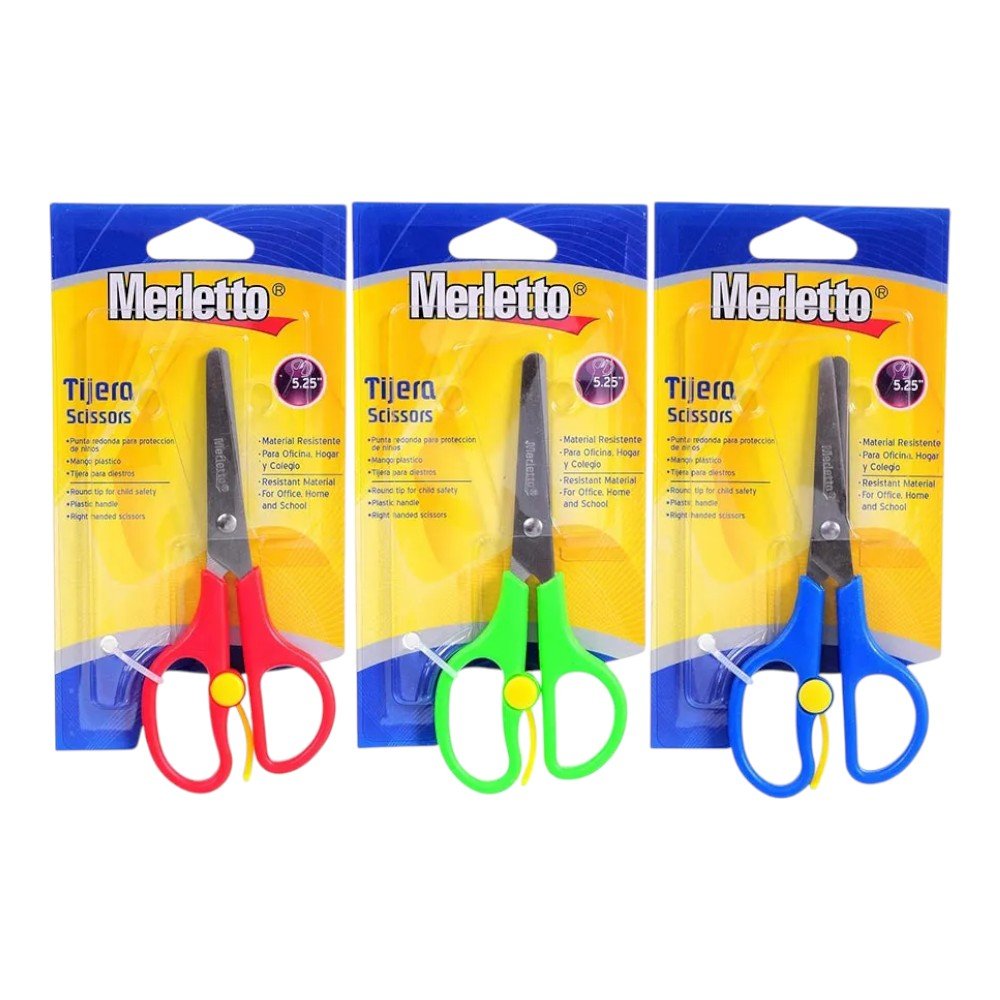 Tijera Merletto Para Preescolar de 5.25" - Surtido - Merletto - Titan.com.pa - 7450008053639