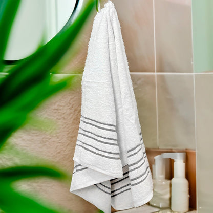 Toalla De Baño Cannon Dallas 27” X 54” Blanco/Gris - Cannon - Titan.com.pa - 7453122822396