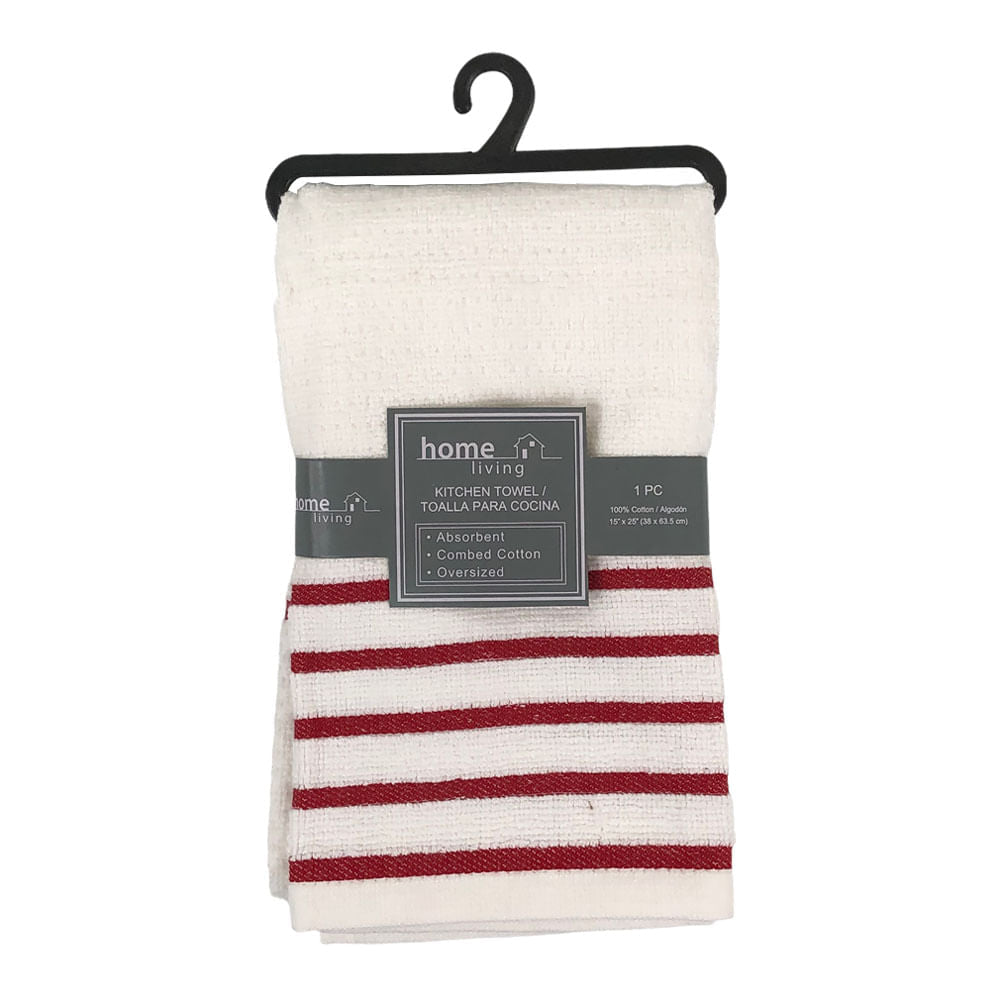 Toalla de Cocina Home Living 115 gsm de 15 x 25 - Rojo
