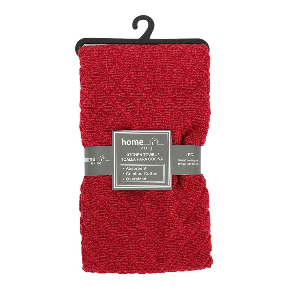 Toalla de Cocina Home Living de 15 x 25 - Vino Tinto