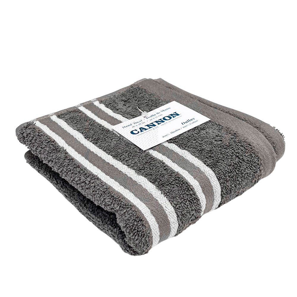 Toalla De Mano Cannon Dallas 16” X 28” Gris/Blanco - Cannon - Titan.com.pa - 7453122822365