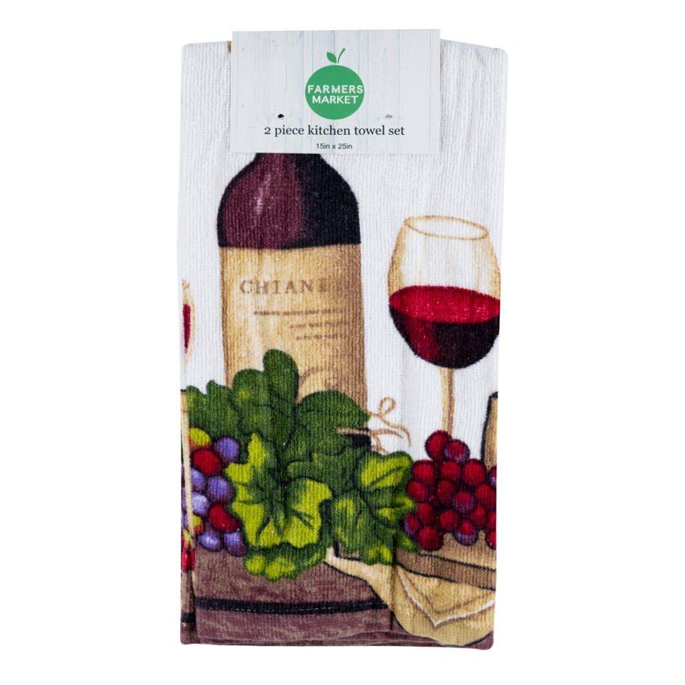 Toallas de Cocina Farmers Market Wine de 2 Piezas