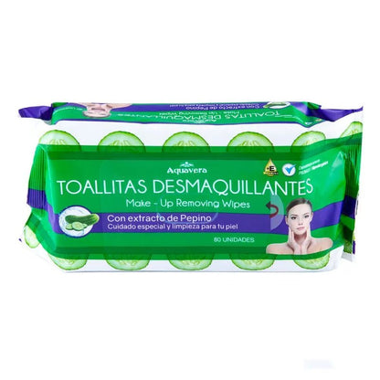 Toallas Desmaquillante Aquavera Con Extracto De Pepino 80 Piezas - Aquavera - Titan.com.pa - 7453083035040