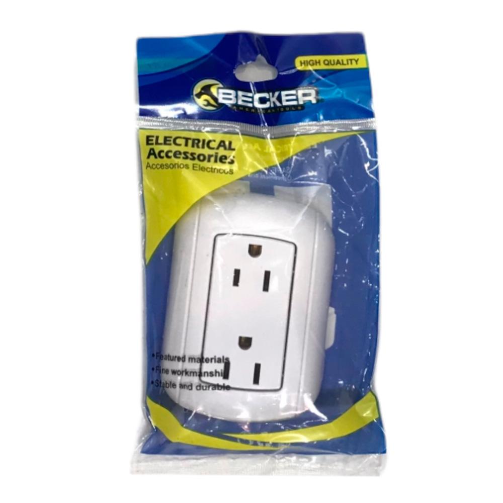 Toma Corriente Becker Doble Superficial 9 cm x 7 cm