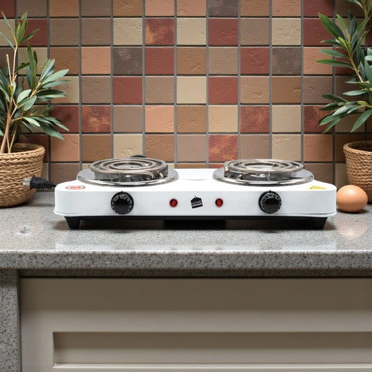 Estufa Eléctrica Home Elegance de 2 Quemadores - Blanca