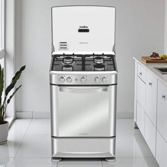 Estufa a Gas Mabe 24" / 4 Quemadores / Easy Clean Pro / Acero Inoxidable