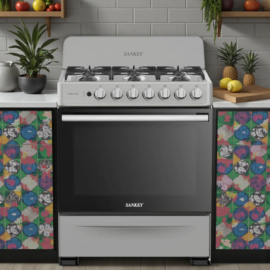 Estufa a Gas Sankey Carla GY6 / 30” / 6 Quemadores / Horno / Acero Inoxidable