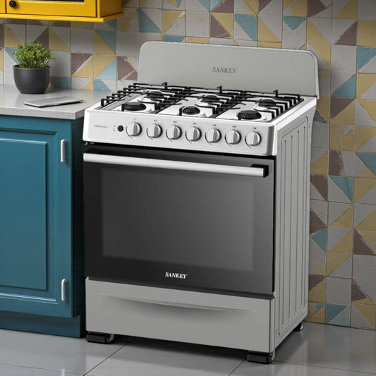 Estufa a Gas Sankey Carla SL6 / 30” / 6 Quemadores / Horno / Acero Inoxidable