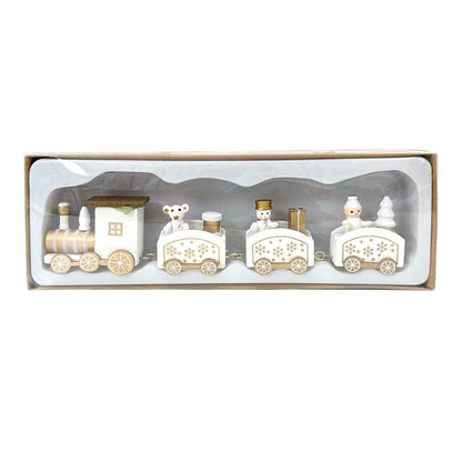 Tren Navideño Decorativo / Blanco - Dorado / Christmas Elegance - Christmas Elegance - Titan.com.pa - 2100000504244