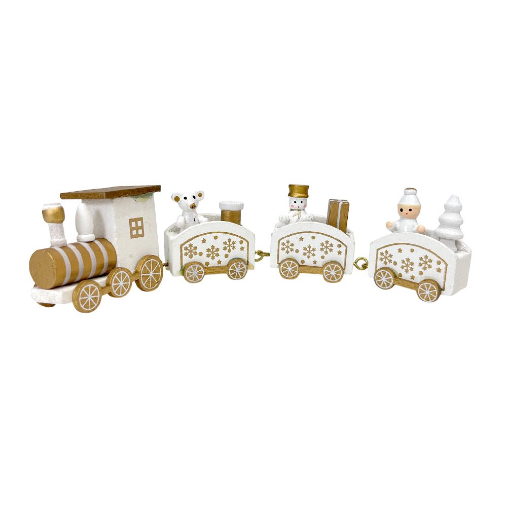 Tren Navideño Decorativo / Blanco - Dorado / Christmas Elegance - Christmas Elegance - Titan.com.pa - 2100000504244
