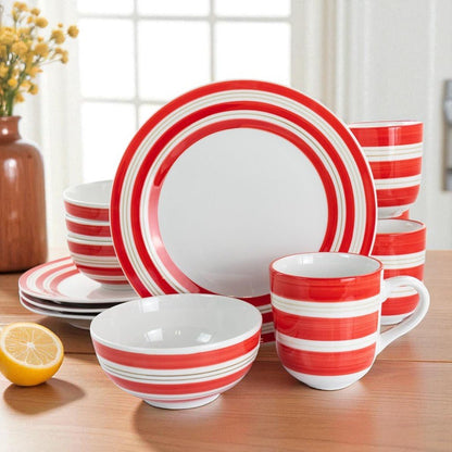 Vajilla de Cerámica Gibson Sunset Stripes – 12 Piezas / Estampado - Gibson - Titan.com.pa - 85081500960