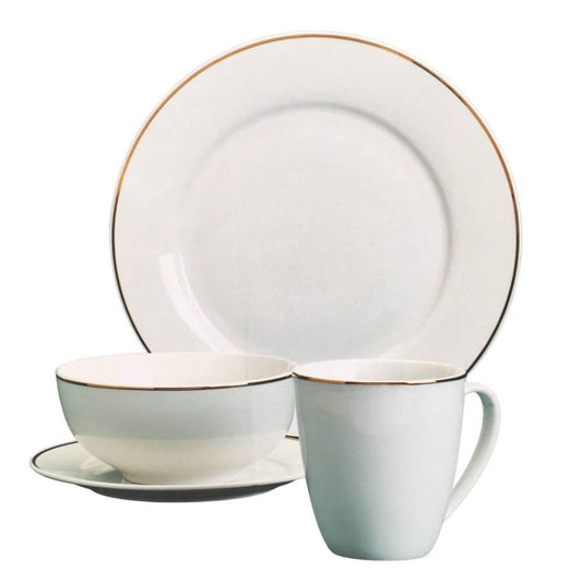 Vajilla De Cerámica Studio Tu De 16 Piezas Gold Rimmed