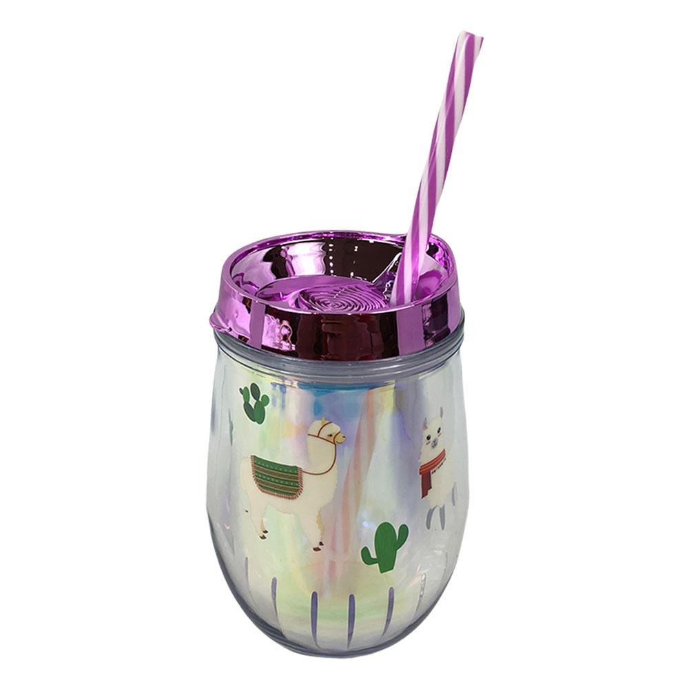 Vaso Acrílico Home Elegance con Tapa y Carrizo - Surtido