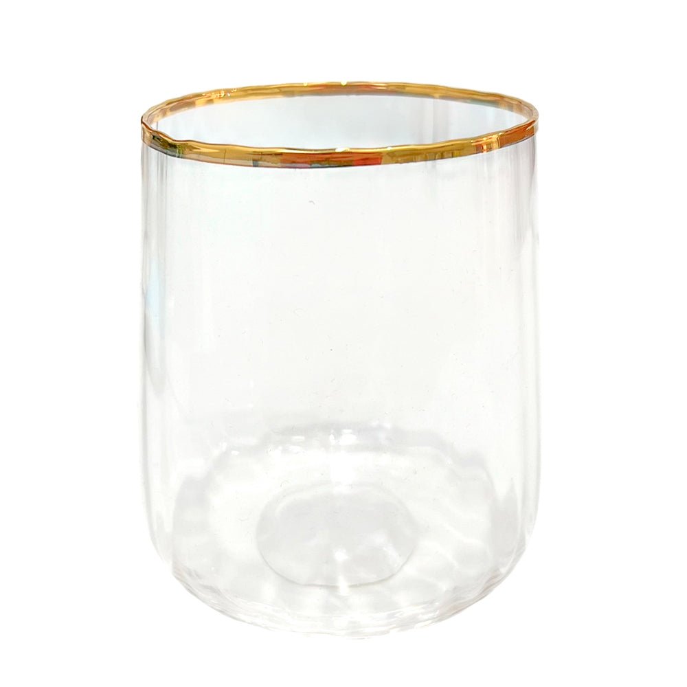 Vaso de Vidrio Clear / Kennedy Home / Borde Dorado / 16 oz - Kennedy Home - Titan.com.pa - 7450123038887