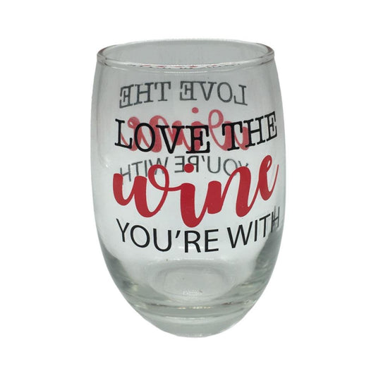 Vaso De Vidrio P/Vino Cristar 15.5Oz Decorado