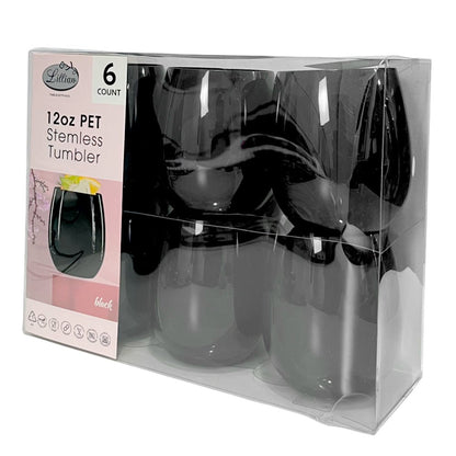 Vaso Plástico 12 Onzas Lillian 6 Piezas / Negro - Lillian - Titan.com.pa - 2150110572763
