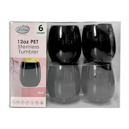 Vaso Plástico 12 Onzas Lillian 6 Piezas / Negro - Lillian - Titan.com.pa - 2150110572763