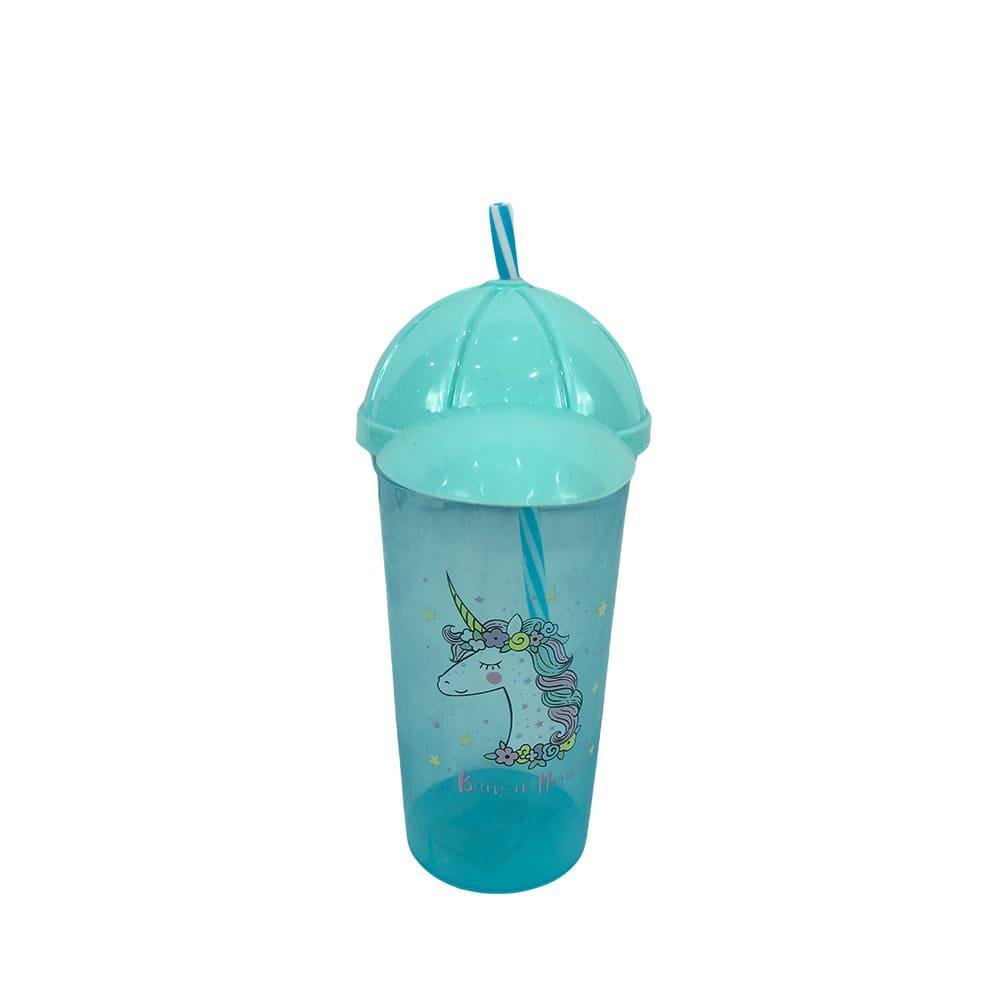 Vaso Plástico Con Tapa y Carrizo Home Elegance - Surtido