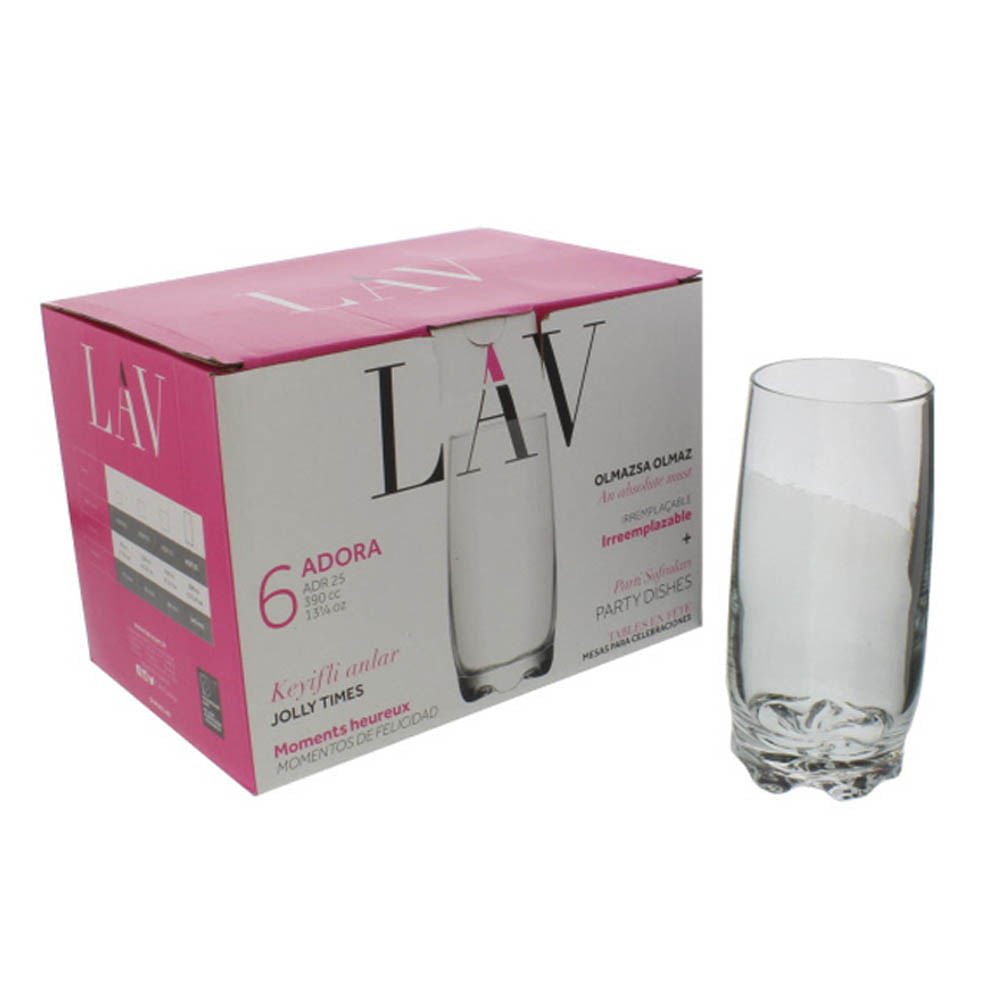 Vasos de Vidrio Lav 6 Pieza