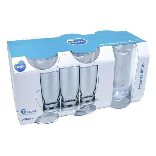 Vasos de Vidrio Nadir Amassadhino 10 oz de 6 Piezas