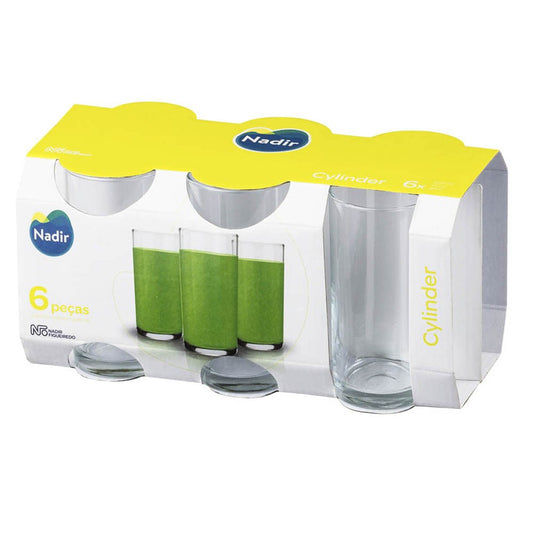 Vasos de Vidrio Nadir Cylinder 10 oz de 6 Piezas