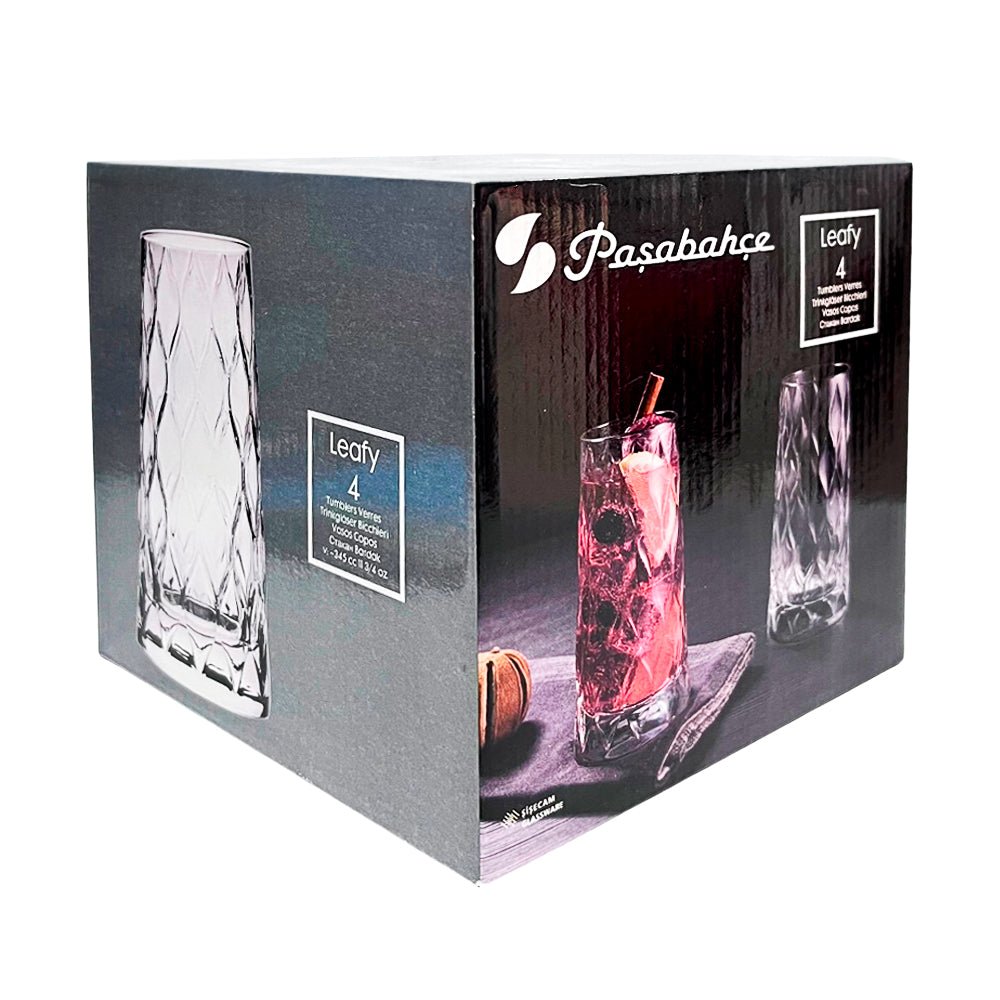 Vasos de Vidrio Pasabahce / Long Leafy / 11 oz / Set de 4 Piezas - Pasabahce - Titan.com.pa - 8693357504530