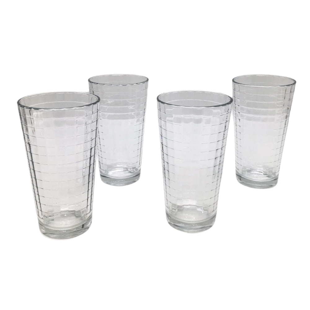 Vasos de Vidrios Windowpane 17 oz 4 Piezas