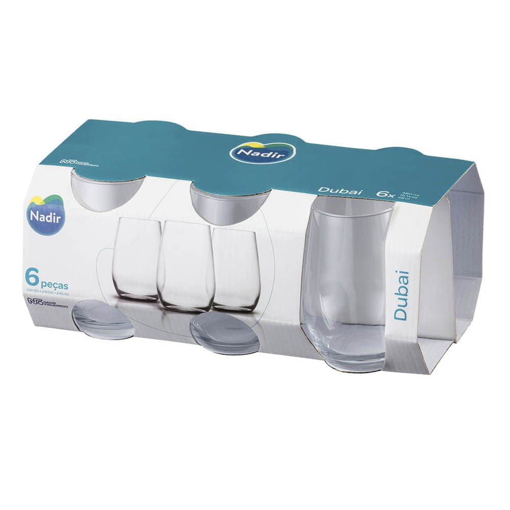 Vasos Dubai Nadir de Vidrio de 6 Piezas