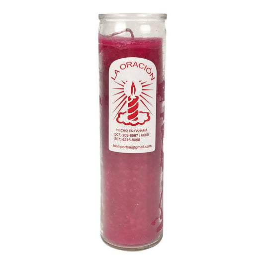 Vela La Oración con Vaso Largo - Fucsia
