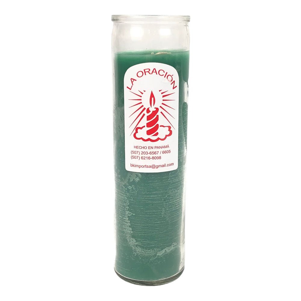 Vela La Oración con Vaso Largo - Verde claro