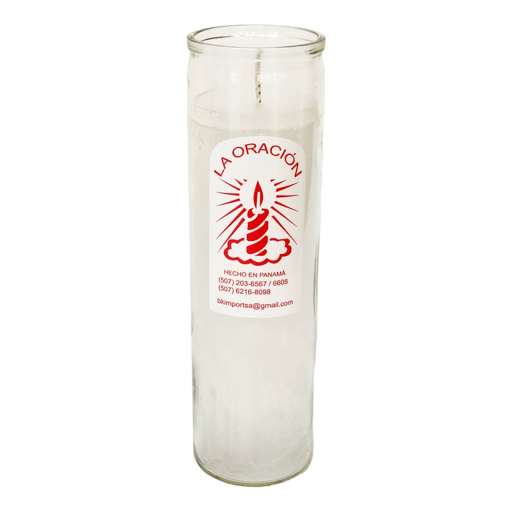 Vela Religiosa La Oración Blanco de 8"