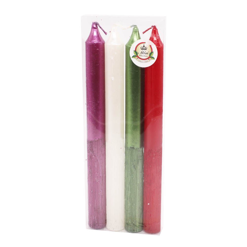 Velas Adviento Navideña Miro Christmas 20 cm 4 Piezas