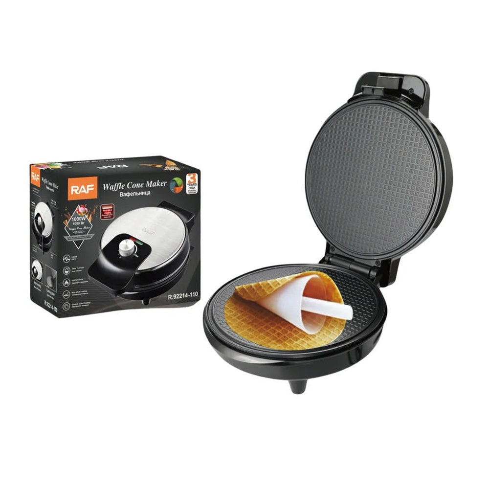Waflera RAF 1000W para Conos con Cocción Doble y Placa Antiadherente - RAF - 11115383