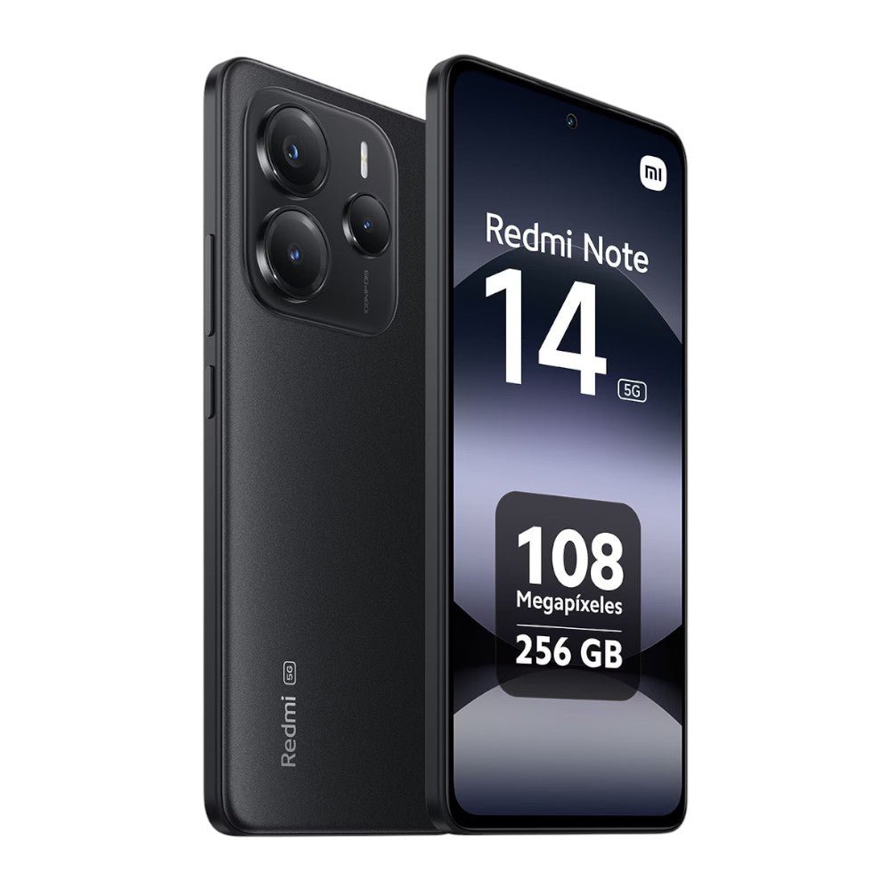 El Xiaomi Redmi Note 14 5G en Titan Panamá. Con cámara 108MP, pantalla AMOLED 120Hz, batería 5110 mAh, carga rápida 45W y procesador Dimensity.